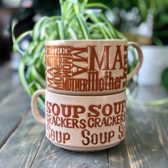 Vintage Other - Set of 2 Vintage Soup Mugs